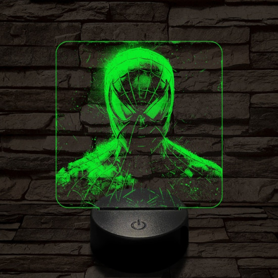 Pókember mereng 7 színű valósághű 3D led lámpa