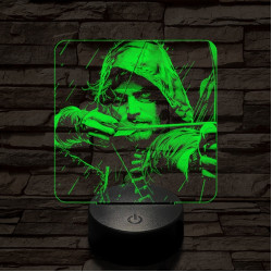 Zöld  íjász 7 színű valósághű 3D led lámpa