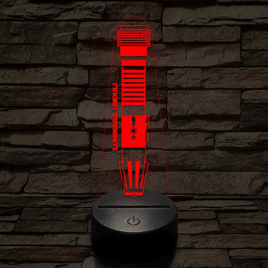 Luminara Unduli fénykardja 7 színű 3D led lámpa