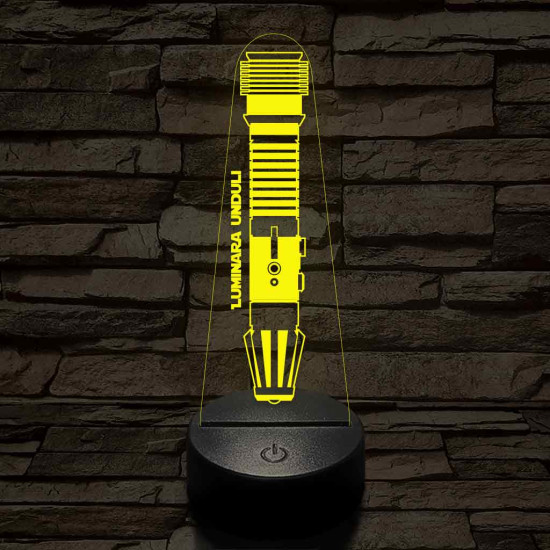 Luminara Unduli fénykardja 7 színű 3D led lámpa