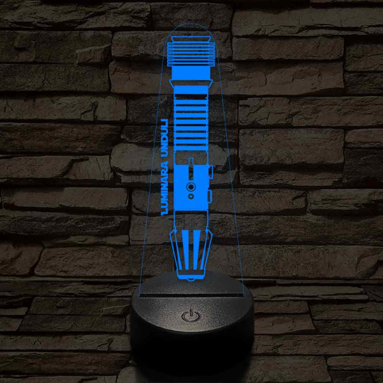 Luminara Unduli fénykardja 7 színű 3D led lámpa