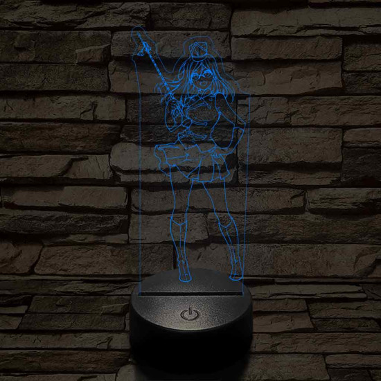 Anime mazsorett lány 7 színű 3D led lámpa