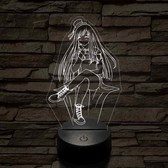 Anime csinos karakter 7 színű 3D led lámpa