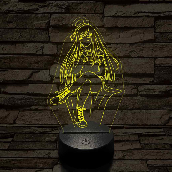 Anime csinos karakter 7 színű 3D led lámpa