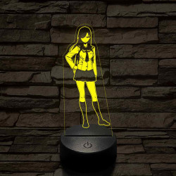 Anime iskolai egyenruhás lány 7 színű 3D led lámpa