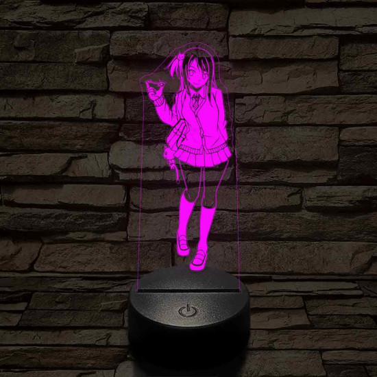 Anime sulis lány 7 színű 3D led lámpa