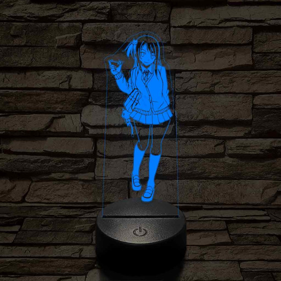 Anime sulis lány 7 színű 3D led lámpa
