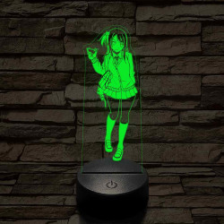 Anime sulis lány 7 színű 3D led lámpa