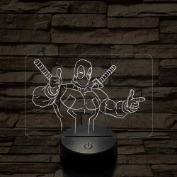 Deadpool kacsint 7 színű 3D led lámpa