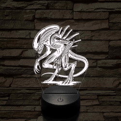 Alien Xeno 7 színű 3D led lámpa