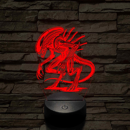 Alien Xeno 7 színű 3D led lámpa