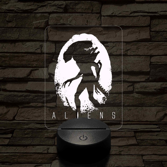 Aliens logo 7 színű 3D led lámpa