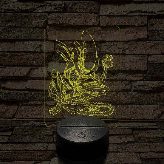 Alien 7 színű 3D led lámpa