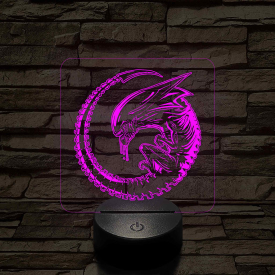 Alien Baby 7 színű 3D led lámpa