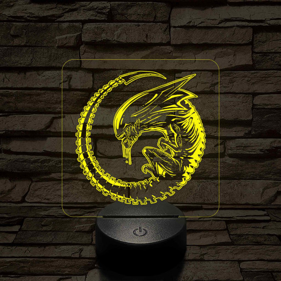 Alien Baby 7 színű 3D led lámpa