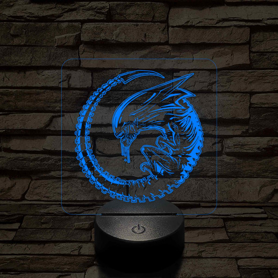 Alien Baby 7 színű 3D led lámpa