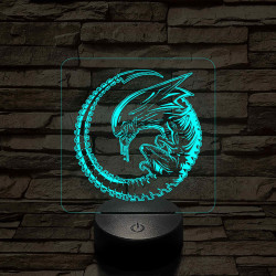 Alien Baby 7 színű 3D led lámpa