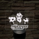 Power Puff Girlz 7 színű 3D led lámpa