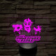 Power Puff Girlz 7 színű 3D led lámpa