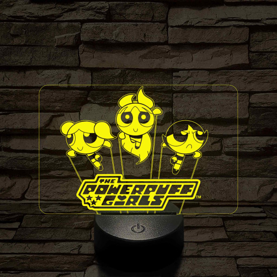Power Puff Girlz 7 színű 3D led lámpa