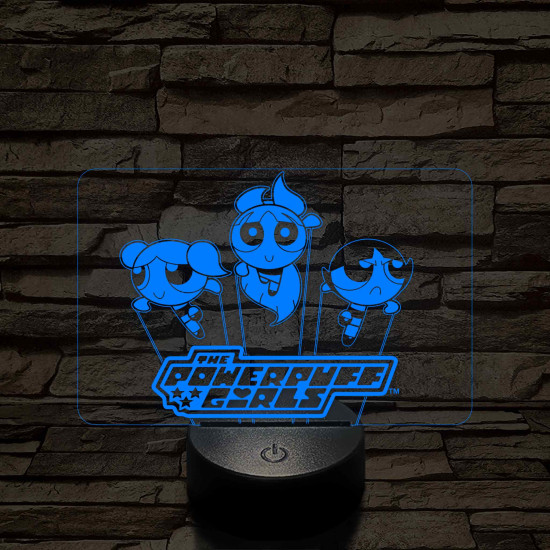 Power Puff Girlz 7 színű 3D led lámpa
