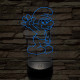 Hupikék-törpikék 7 színű  3D led lámpa