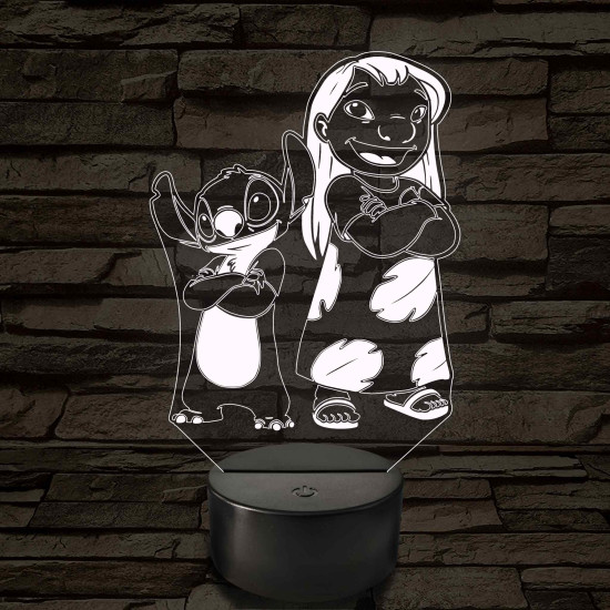 Lula és űrkutya 7 színű 3D led lámpa