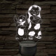 Lula és űrkutya 7 színű 3D led lámpa