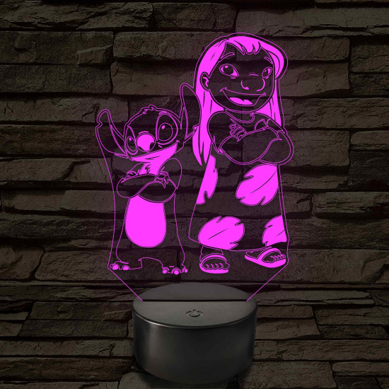 Lula és űrkutya 7 színű 3D led lámpa