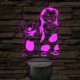 Lula és űrkutya 7 színű 3D led lámpa