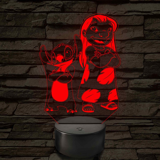 Lula és űrkutya 7 színű 3D led lámpa