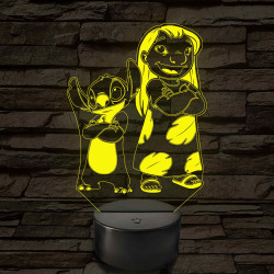 Lula és űrkutya 7 színű 3D led lámpa