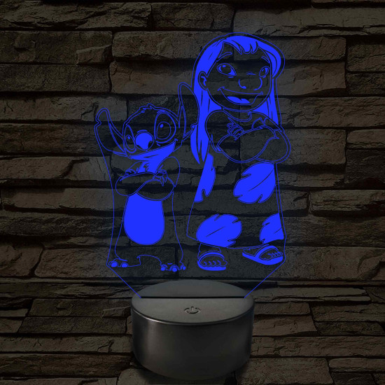 Lula és űrkutya 7 színű 3D led lámpa