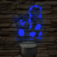 Lula és űrkutya 7 színű 3D led lámpa