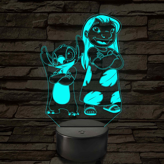 Lula és űrkutya 7 színű 3D led lámpa