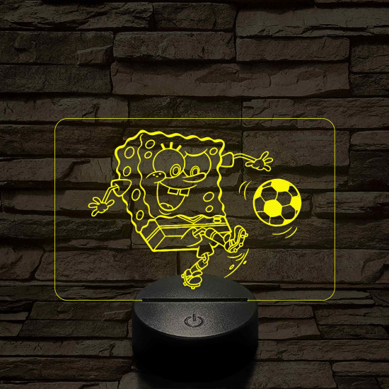 Focizó SpongyaBob – 7 színű, színváltós 3D LED lámpa