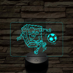 Focizó SpongyaBob – 7 színű, színváltós 3D LED lámpa