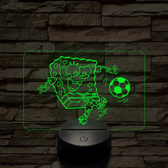 Focizó SpongyaBob – 7 színű, színváltós 3D LED lámpa