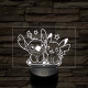 Űrkutya és Villámcsapás barátsága – 7 színű, színváltós 3D LED lámpa