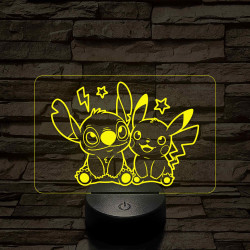 Űrkutya és Villámcsapás barátsága – 7 színű, színváltós 3D LED lámpa