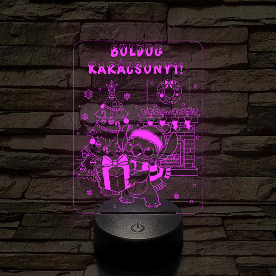 Űrkutya karácsonya – 7 színű, színváltós 3D LED lámpa