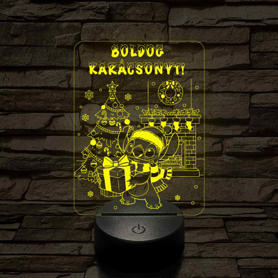 Űrkutya karácsonya – 7 színű, színváltós 3D LED lámpa