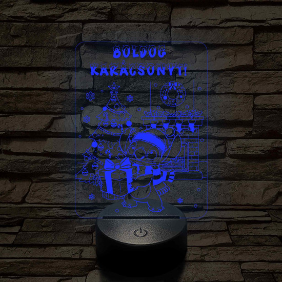 Űrkutya karácsonya – 7 színű, színváltós 3D LED lámpa