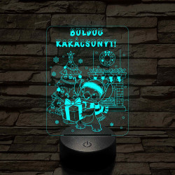 Űrkutya karácsonya – 7 színű, színváltós 3D LED lámpa