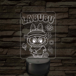 Labubu - 7 színű, színváltós 3D led lámpa