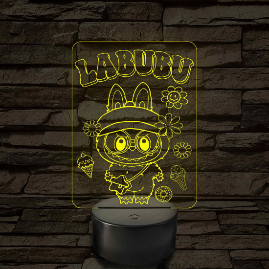 Labubu - 7 színű, színváltós 3D led lámpa