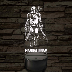 Mandalóri – 7 színű, színváltós 3D LED lámpa