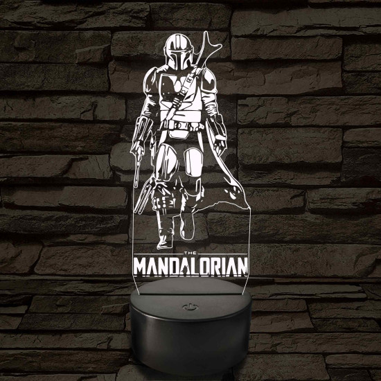 Mandalóri – 7 színű, színváltós 3D LED lámpa