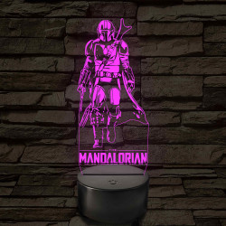 Mandalóri – 7 színű, színváltós 3D LED lámpa