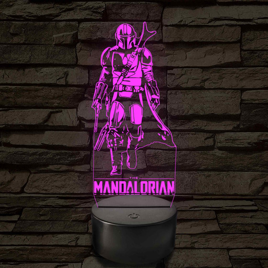 Mandalóri – 7 színű, színváltós 3D LED lámpa